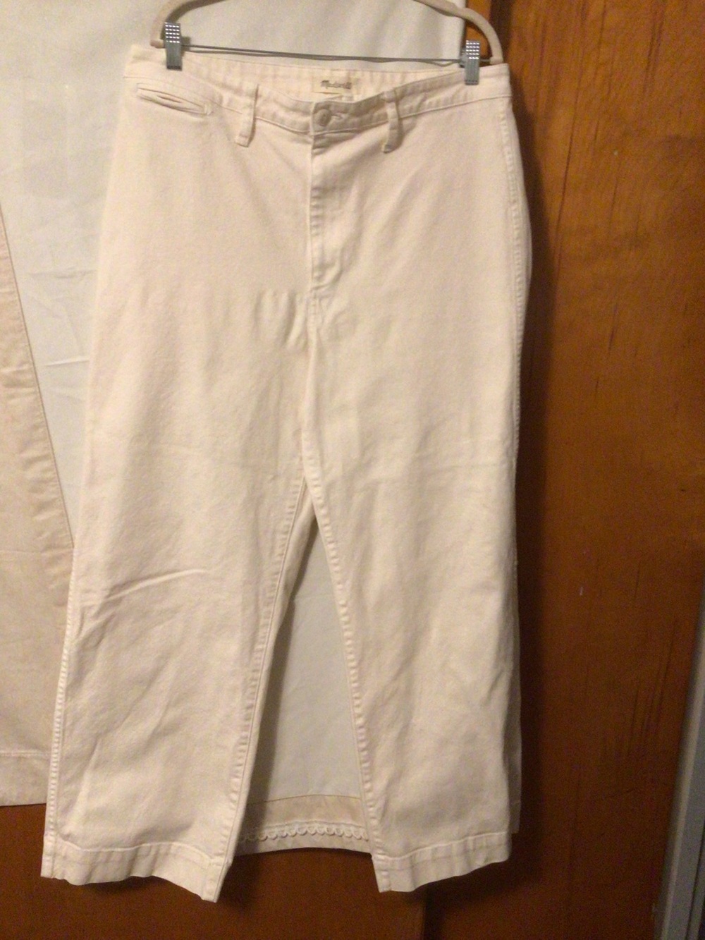 MADEWELL slim Emmett’s Full Length wide leg off white jeans SZ 33